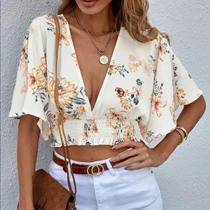 Floral Crop Top Blouse - NWOT